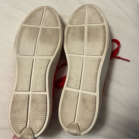 Stuart Weitzman Red Suede Gaming Sneaker Size 6 - Picture 3 of 11